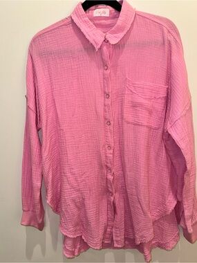 Pink Lily Soft Pink Gauze Shirt